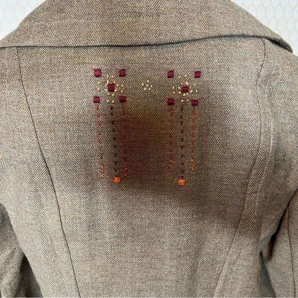 Vintage Burning Torch Wool Trench Coat - Picture 3 of 6